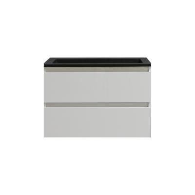 Badkamermeubel BWS Pepper Acryl Wastafel Mat Zwart Met Kraangat 80x55x46 cm Wit