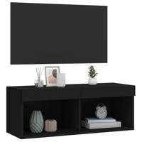 Tv-meubel met LED-verlichting 80x30x30 cm zwart - thumbnail