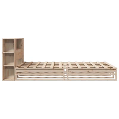 Bed met boekenkast zonder matras massief hout 140x200 cm - thumbnail