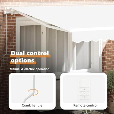 VidaXL Inklapbaar zonnescherm wit 350 x 250 cm stof VidaXL Inklapbaar zonnescherm wit 350 x 250 cm stof