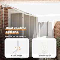 VidaXL Inklapbaar zonnescherm wit 350 x 250 cm stof - thumbnail