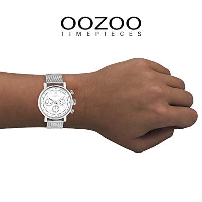 OOZOO C10900 Horloge Timepieces staal zilverkleurig-wit 42 mm