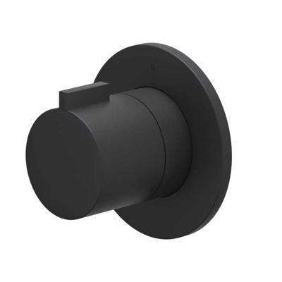 Afbouwdeel IVY Pact Flow-Through Stopkraan Symmetry Met Rond Rozet Mat Zwart PED IVY