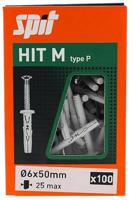 Spit Hit m Slagplug 6x50/25 met kraag - 050121 - thumbnail