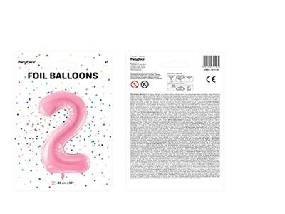Folieballon cijfer 2 roze 86cm