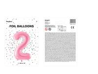 Folieballon cijfer 2 roze 86cm - thumbnail