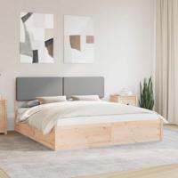 Bedframe met Gevoerd Hoofdgedeelte Lichtgrijs 180 x 200 cm - thumbnail