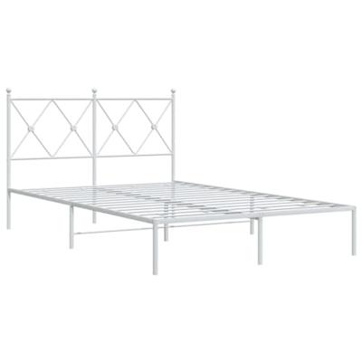 Bedframe met hoofdbord metaal wit 120x190 cm