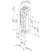 Effeff 118.63 ProFix® 2 Elektrische inbouw deuropener type 118 | spanningsloos vergrendeld | met diode | met schootsignalering | 10-24V=~ | (11-13V - thumbnail
