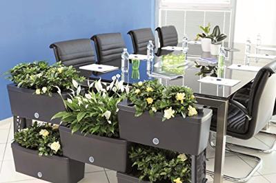 Bama Brick Koppelbare Plantenbakken 75L 59x23x27 cm 5 Stuks Antraciet