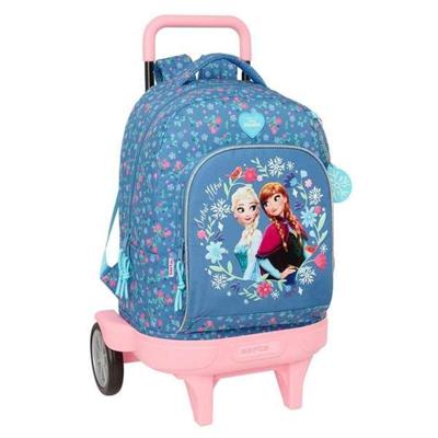 Schoolrugzak met Wielen Frozen Blauw 33 x 45 x 22 cm