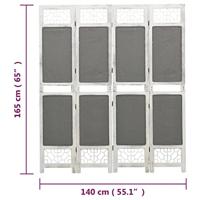Kamerscherm met 4 panelen 140x165 cm stof grijs - thumbnail