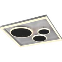 Led Plafondlamp - Plafondverlichting - Trion Horry - 45w - Aanpasbare Kleur - Vierkant - Mat Zwart - Aluminium - thumbnail