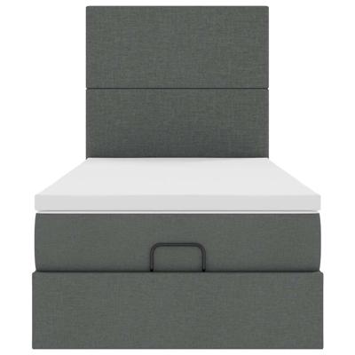Ottoman bed met matras 80x200cm stof donkergrijs
