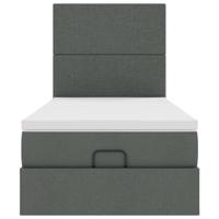 Ottoman bed met matras 80x200cm stof donkergrijs - thumbnail