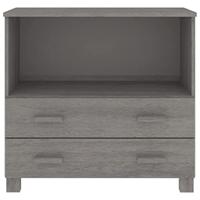 Dressoir HAMAR 85x35x80 cm massief grenenhout lichtgrijs - thumbnail