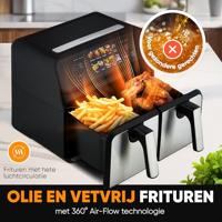 ProfiCook PC-FR 1287 H Dubbel 8 l Vrijstaand 2200 W Heteluchtfriteuse Zwart, Roestvrijstaal - thumbnail