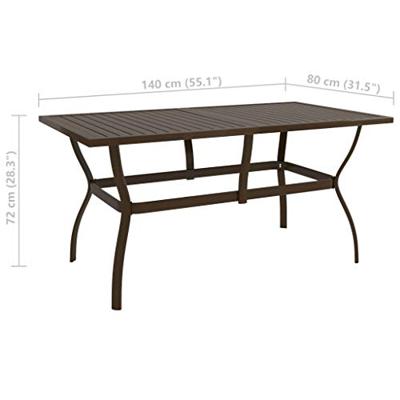 Tuintafel 140x80x72 cm staal bruin Tuintafel 140x80x72 cm staal bruin