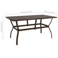 Tuintafel 140x80x72 cm staal bruin - thumbnail
