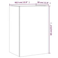 Tv-wandmeubel 40,5x30x60 cm bewerkt hout bruineikenkleurig - thumbnail