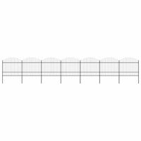 Tuinhek met speerpunt staal 1248x175 cm zwart - thumbnail