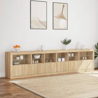 Dressoir met LED-verlichting 283x37x67 cm sonoma eikenkleurig - thumbnail