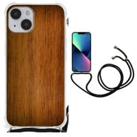 iPhone 14 Plus Stevig Telefoonhoesje Donker Hout - thumbnail