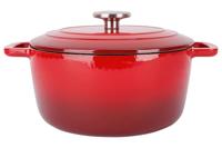 Braadpan met deksel - COSY & TRENDY - FONTESTIC - Geëmailleerd gietijzer - Ø24 cm - 4,6 L - Geschikt voor alle kookplaten inclusief inductie - Rood - thumbnail