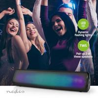 Nedis SPBT2006BK Bluetooth®-speaker Maximale Batterijduur: 6 Uur Tafelmodel 18 W Stereo Ingebouwde Microfoon Koppelbaar Zwart - thumbnail