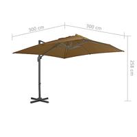 VidaXL Zweefparasol met aluminium paal 300x300 cm taupe - thumbnail
