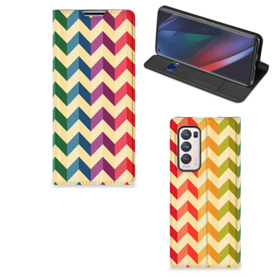 OPPO Find X3 Neo | Hoesje met Magneet | Zigzag Multi Color OPPO Find X3 Neo | Hoesje met Magneet | Zigzag Multi Color