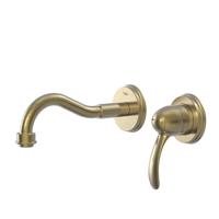 Inbouw Wastafelmengkraan Tres Clasic Gebogen 1 Hendel Verouderd Messing - thumbnail