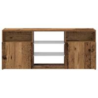 Tv-meubel met LED 120x30x50 cm bewerkt hout oud hout - thumbnail