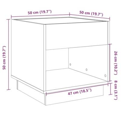 Nachtkastje met Infinity LED 50x50x50 cm gerookt eikenkleurig