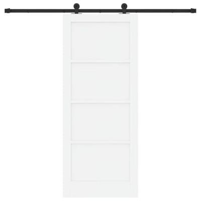 Schuifdeur met Hardware Set 'ORKDAL'Witte Massief Grenen