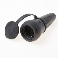 Merten 173051 Koppeling met randaarde Rubber 250 V Zwart IP44 - thumbnail