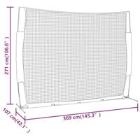 Honkbalnet draagbaar 369x107x271 cm staal polyester rood zwart - thumbnail