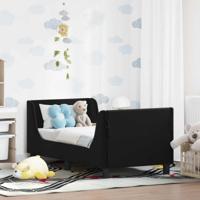 Peuterbedframe met hoofdbord Zwart 70 x 140 cm Fluweel - thumbnail