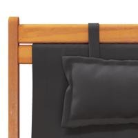 Strandstoelen 2 st inklapbaar stof zwart - thumbnail