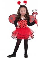 Amscan verkleedjurk lieveheersbeestje rood/zwart maat 104 - thumbnail