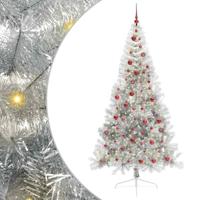 VidaXL Kunstmatig voorverlicht kerstboom met 300 led zilver 210 cm pet - thumbnail