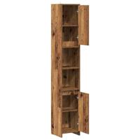 Badkamerkast 30x30x183,5 cm bewerkt hout oud houtkleurig - thumbnail