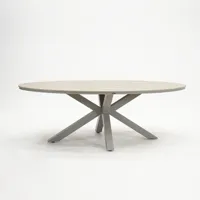 Edison tafel 220x115xH75 cm taupe/teak - thumbnail