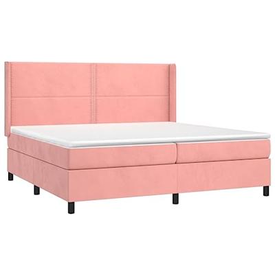 Boxspring met matras en LED fluweel roze 200x200 cm
