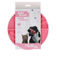 Eat Slow Live Longer Lick Mat Dimensions Circle  Pink - thumbnail