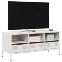 Tv-meubel 101,5x39x43,5 cm koudgewalst staal wit - thumbnail