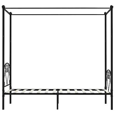 Hemelbedframe metaal zwart 90x200 cm