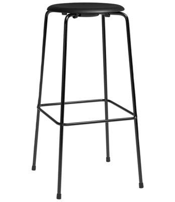 Fritz Hansen High Dot barkruk H76 zwart leer