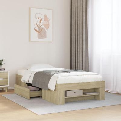 Bedframe zonder matras hout sonoma eikenkleurig 90x190 cm