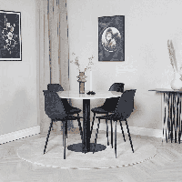 Nohr Ronde Eettafel 'Lenton' Marmer, 106cm, kleur Wit - thumbnail